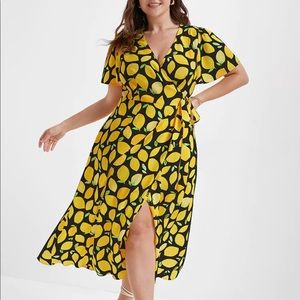 Bloom chic Lemon wrap dress, new, in original packaging